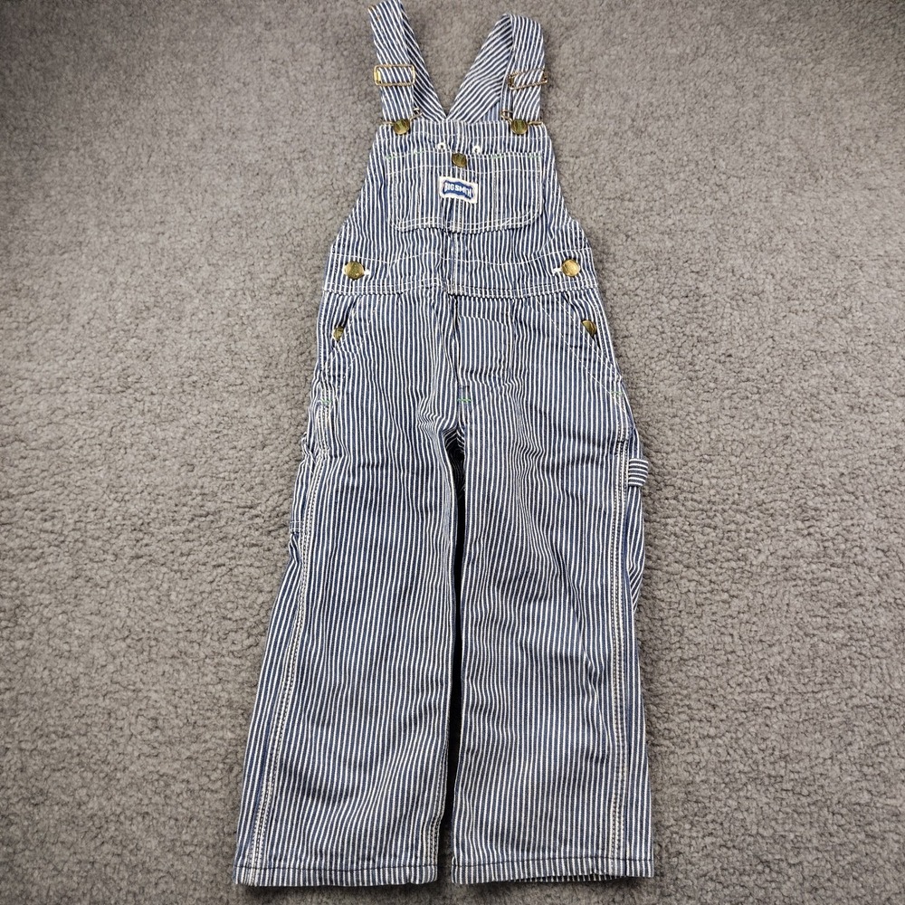 Vintage Big Smith Bib Overalls Hickory Stripe Boys Size 3T Train Conductor‎